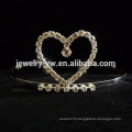 Accessoires de cheveux de mariée plaqué argent bracelet en cristal de coeur